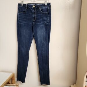 American Eagle Outfitters 360 Super Stretch, Womens Hi-Rise Jean, 12 Long, Blue